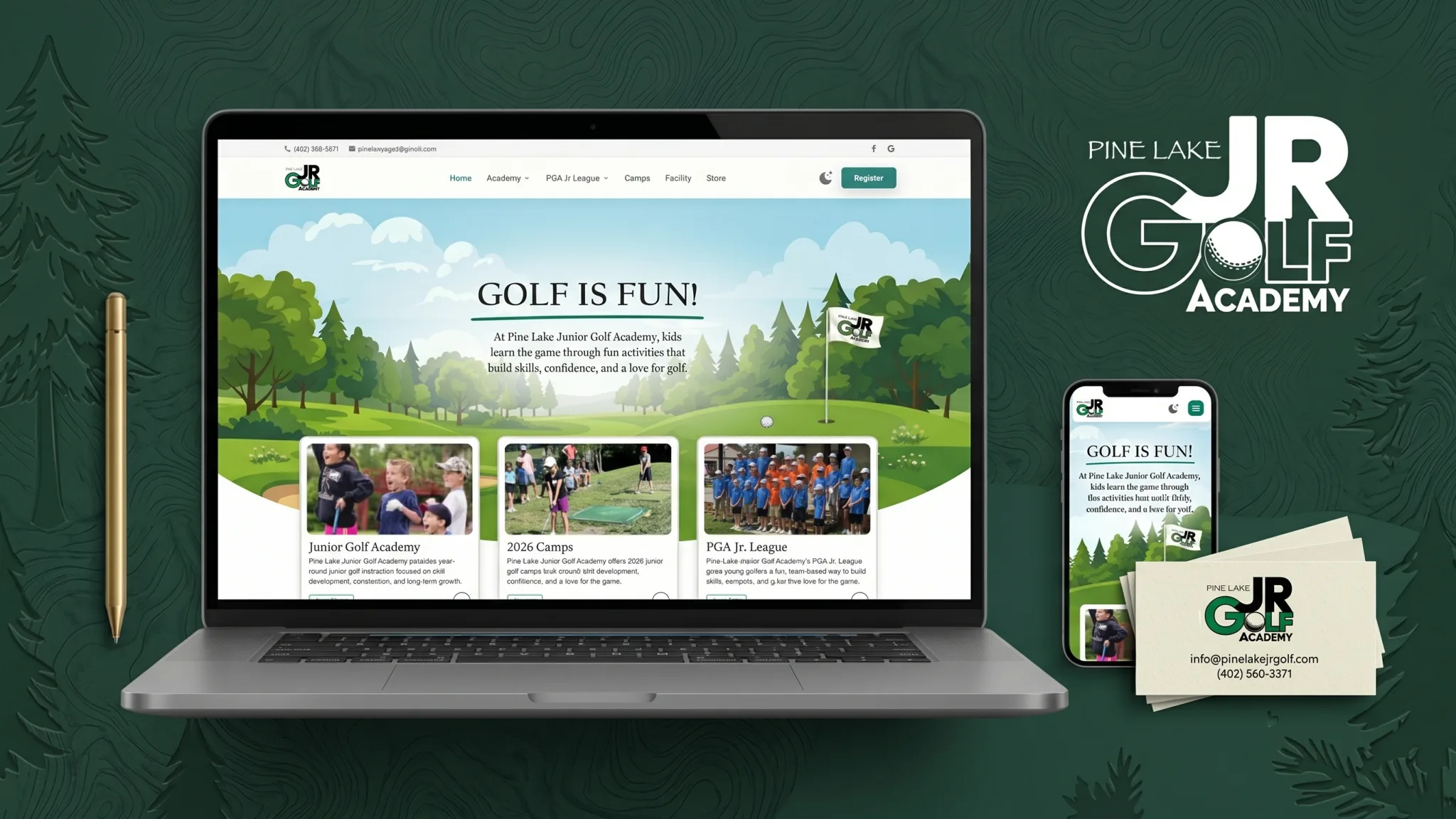 Pine Lake Junior Golf Academy website preview